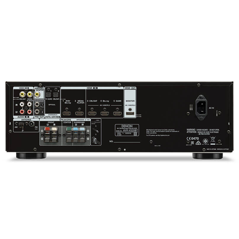 DENON　5.1chアンプ　AVR-X550BT 5.1ch AVアンプ】DENON AVR-X550BT